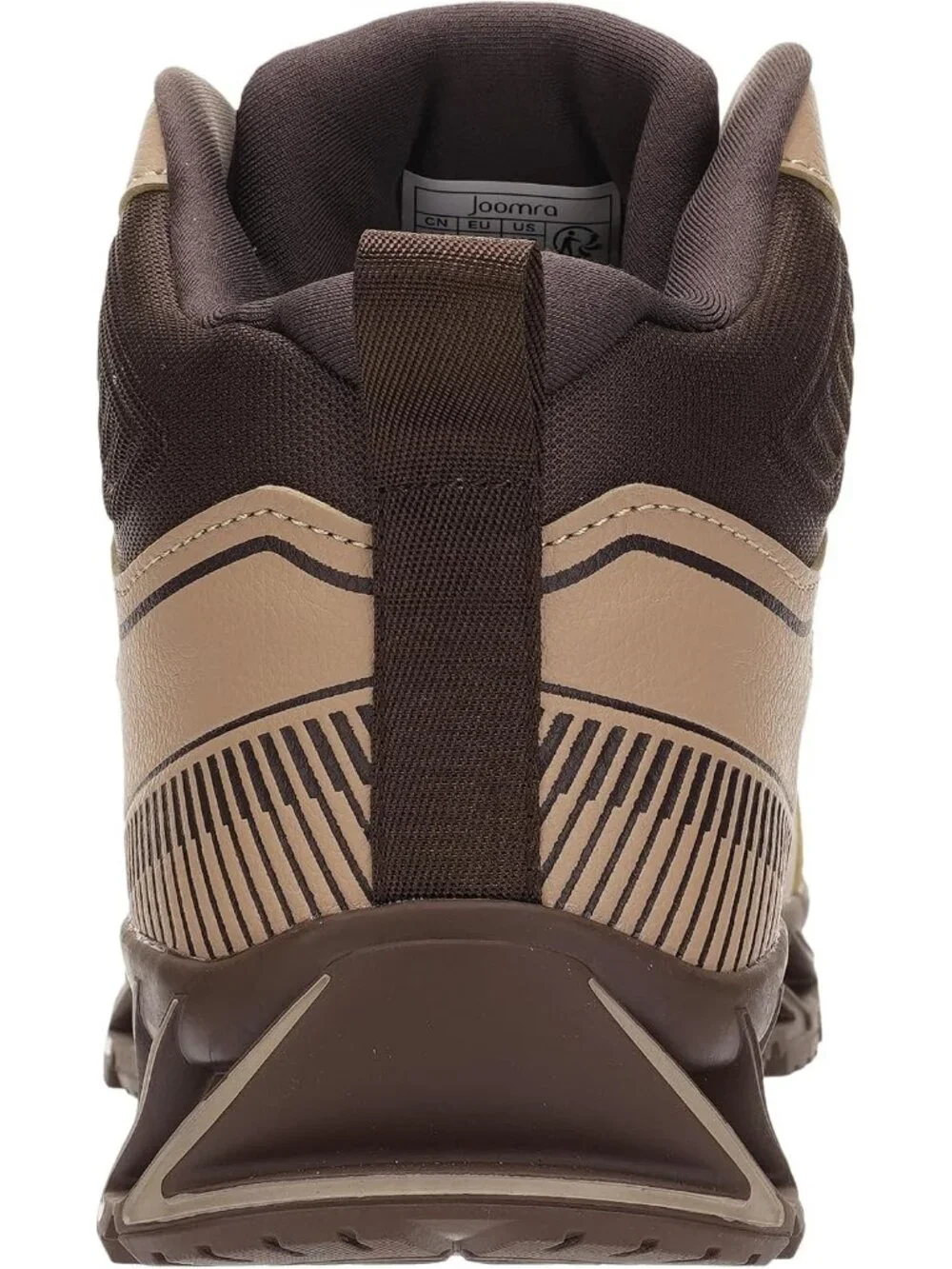 Joomra Mens Khaki Brown Rubber Leather High Top Athletic Inspire Lace Up Sneaker